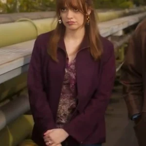 Toxic Town S01 Aimee Lou Wood Purple Jacket Side