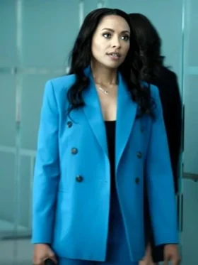 Tyler Perry's Duplicity 2025 Kat Graham Blue Blazer Side