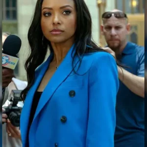 Tyler Perry's Duplicity 2025 Kat Graham Blue Blazer Back
