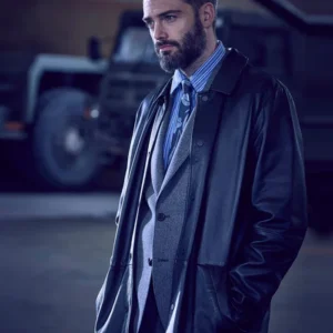 Vera S14 Joe Ashworth Black Leather Coat Front