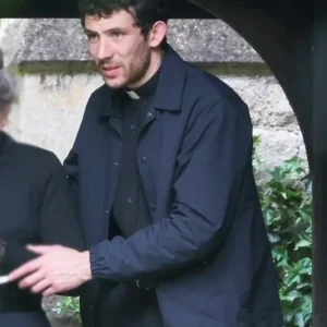 Wake Up Dead Man 2025 Josh O’Connor Black Jacket