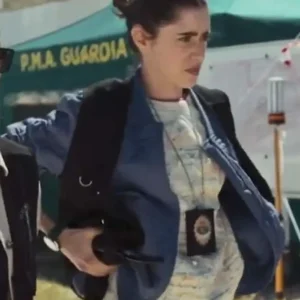 When No One Sees Us S01 Mariela Garriga Blue Jacket Side