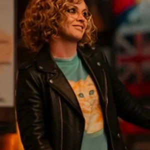 Yellowjackets S03 Misty Black Leather Jacket Front