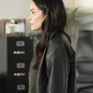 9-1-1 S08 Abigail Spencer Black Bomber Leather Jacket