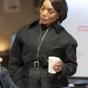 9-1-1 S08 Angela Bassett Black Belted Jacket Side