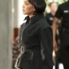 9-1-1 S08 Angela Bassett Black Belted Jacket Front