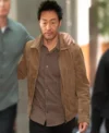 9-1-1 S08 Kenneth Choi Suede Leather Jacket Side