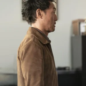 9-1-1 S08 Kenneth Choi Brown Suede Leather Jacket