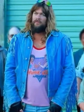 A Minecraft Movie 2025 Jason Momoa Blue Jacket Side
