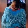 A Minecraft Movie 2025 Jason Momoa Blue Fringe Jacket