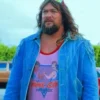 A Minecraft Movie 2025 Jason Momoa Blue Jacket Back