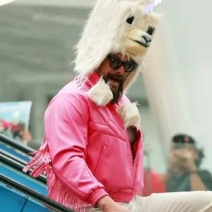 A Minecraft Movie 2025 Jason Momoa Pink Jacket