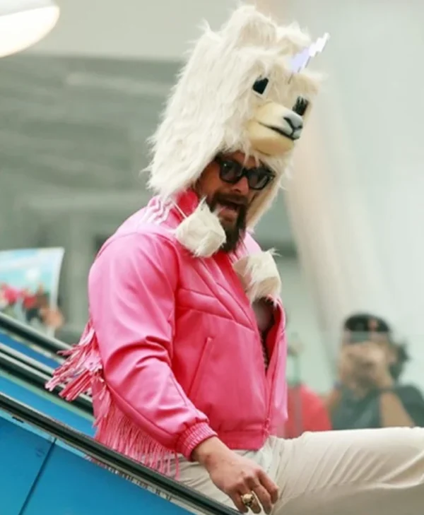 A Minecraft Movie 2025 Jason Momoa Pink Jacket