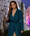 Another Simple Favor 2025 Anna Kendrick Blue Wool Coat