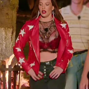 Battle Camp S01 Polly Brindle Red Leather Jacket Side