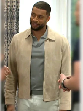 Beyond the Gates S01 Martin Richardson Beige Suede Jacket Front