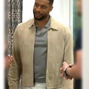 Beyond the Gates S01 Martin Richardson Beige Suede Jacket Front