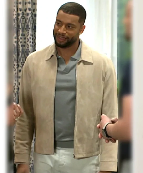 Beyond the Gates S01 Martin Richardson Beige Suede Jacket Front