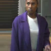 Black Mirror S07 Issa Rae Purple Coat Front