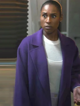 Black Mirror S07 Issa Rae Purple Coat Front