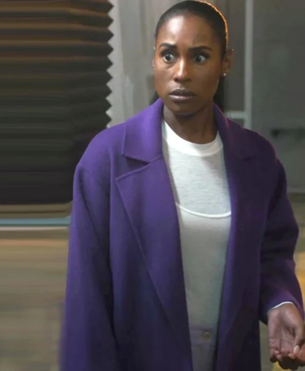 Black Mirror S07 Issa Rae Purple Coat Front