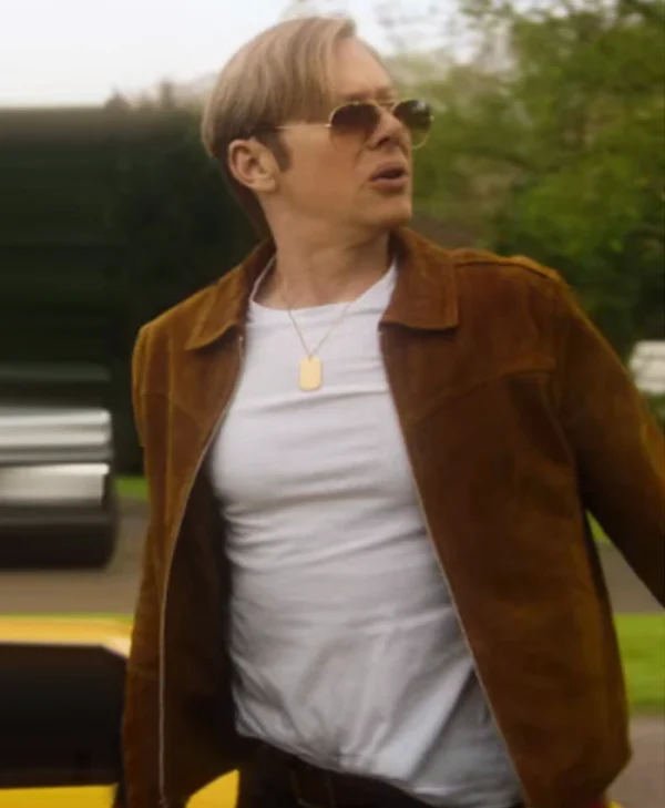 Black Mirror S07 Jimmi Simpson Brown Suede Leather Jacket