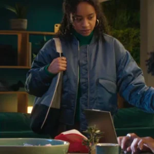 Black Mirror S07 Siena Kelly Blue Cropped Jacket