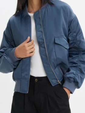 Black Mirror S07 Siena Kelly Blue Bomber Jacket