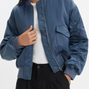 Black Mirror S07 Siena Kelly Blue Bomber Jacket