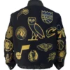 Black OVO NBA Team Varsity Jacket Back