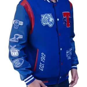 Blue Tennessee State 3.0 Varsity Jacket Side Look