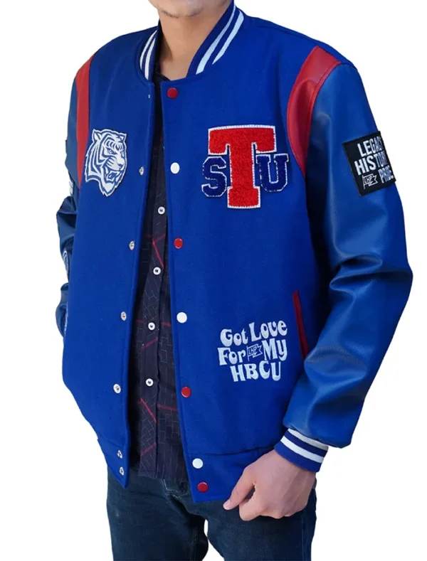 Blue Tennessee State 3.0 Varsity Jackets Look