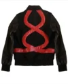 Buy Chris Brown Red Heart Bomber Jacket Back