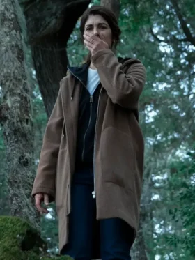 Caught S01 Ema Garay Brown Hooded Coat Side
