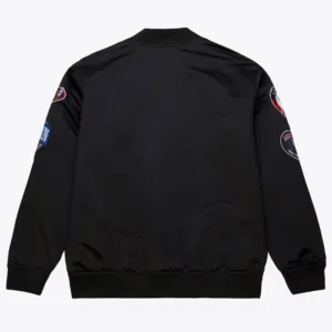 Chicago Bulls Black Full Snap Bomber Jacket Back