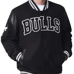 Chicago Bulls Black Full Snap Jacket