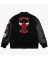 Chicago Bulls Black Wool Varsity Jacket Back