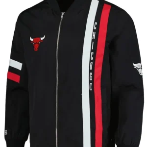 Chicago Bulls Black Zipper Bomber Jacket