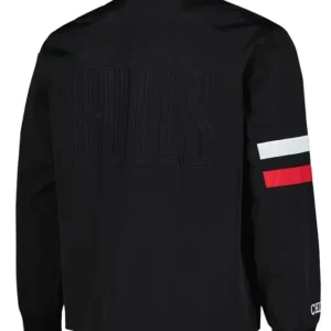 Chicago Bulls Black Zipper Bomber Jacket Back