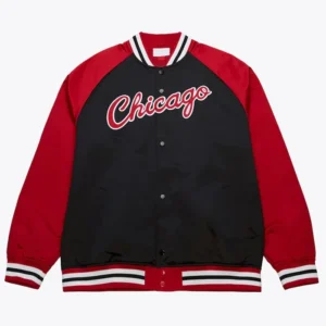 Chicago Bulls Black and Red Satin Jacket