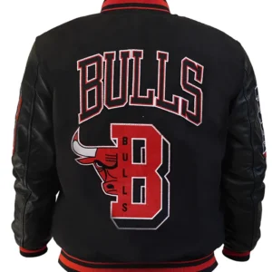 Chicago Bulls NBA Finals Champion Varsity Jacket Back