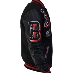 Chicago Bulls NBA Finals Champion Varsity Jacket Side Look