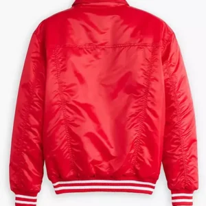 Chicago Bulls Red Bomber Full Snap Jacket Back