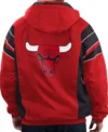 Chicago Bulls Red Pull Over Jacket Back