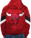 Chicago Bulls Red Satin Pull Over Jacket Back