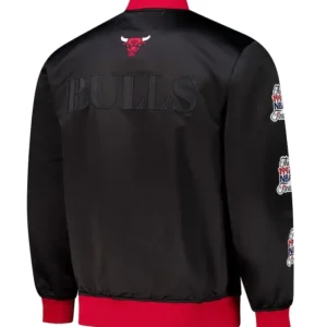 Chicago Bulls Satin Bomber Jacket Back