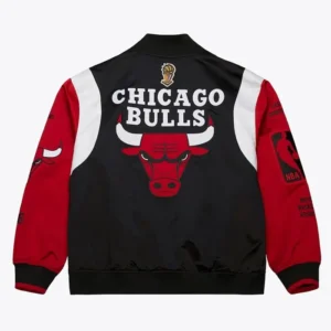 Chicago Bulls Satin Full Snap Jacket Back