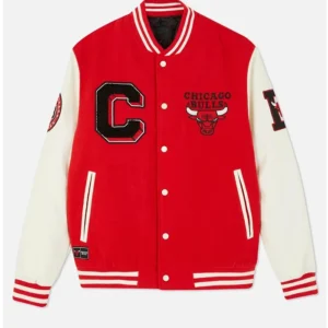Chicago Bulls Varsity Red and Off White Jacket