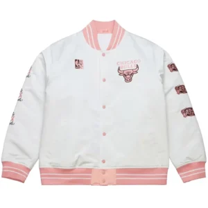 Chicago Bulls White Bomber Jacket