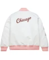 Chicago Bulls White Bomber Jacket Back